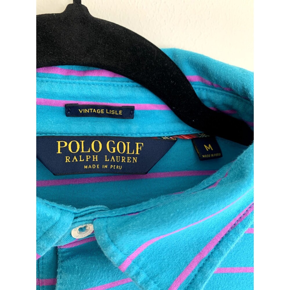 POLO GOLF RALPH LAUREN Vintage Lisle Polo Shirt Men Size M Cotton Poly